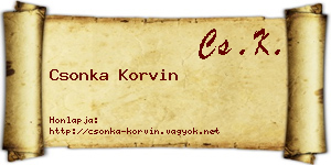 Csonka Korvin névjegykártya